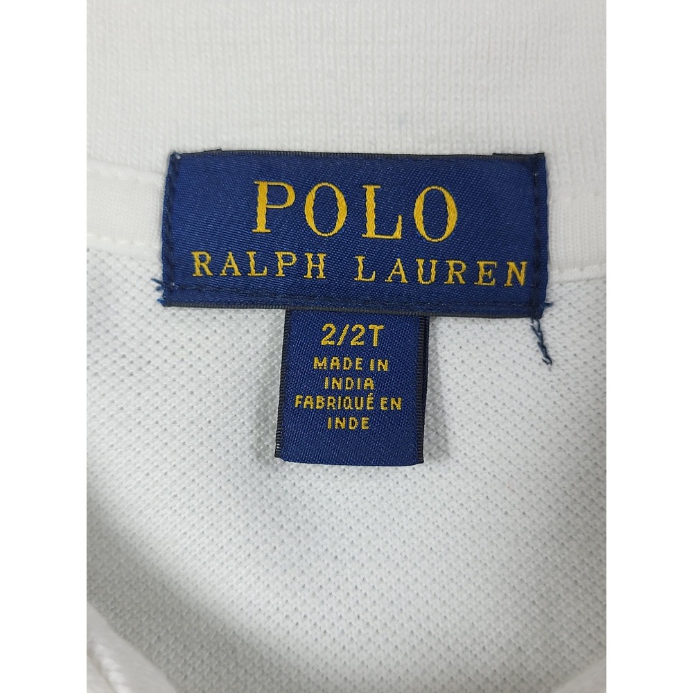 Polo Ralph Lauren Kids Blue White Ombre Dip Dye Cotton Polo Shirt 2/2T Preppy - Picture 8 of 10
